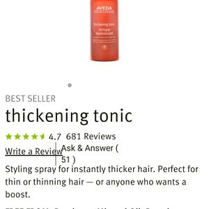 Aveda Thickening Tonic Brand New